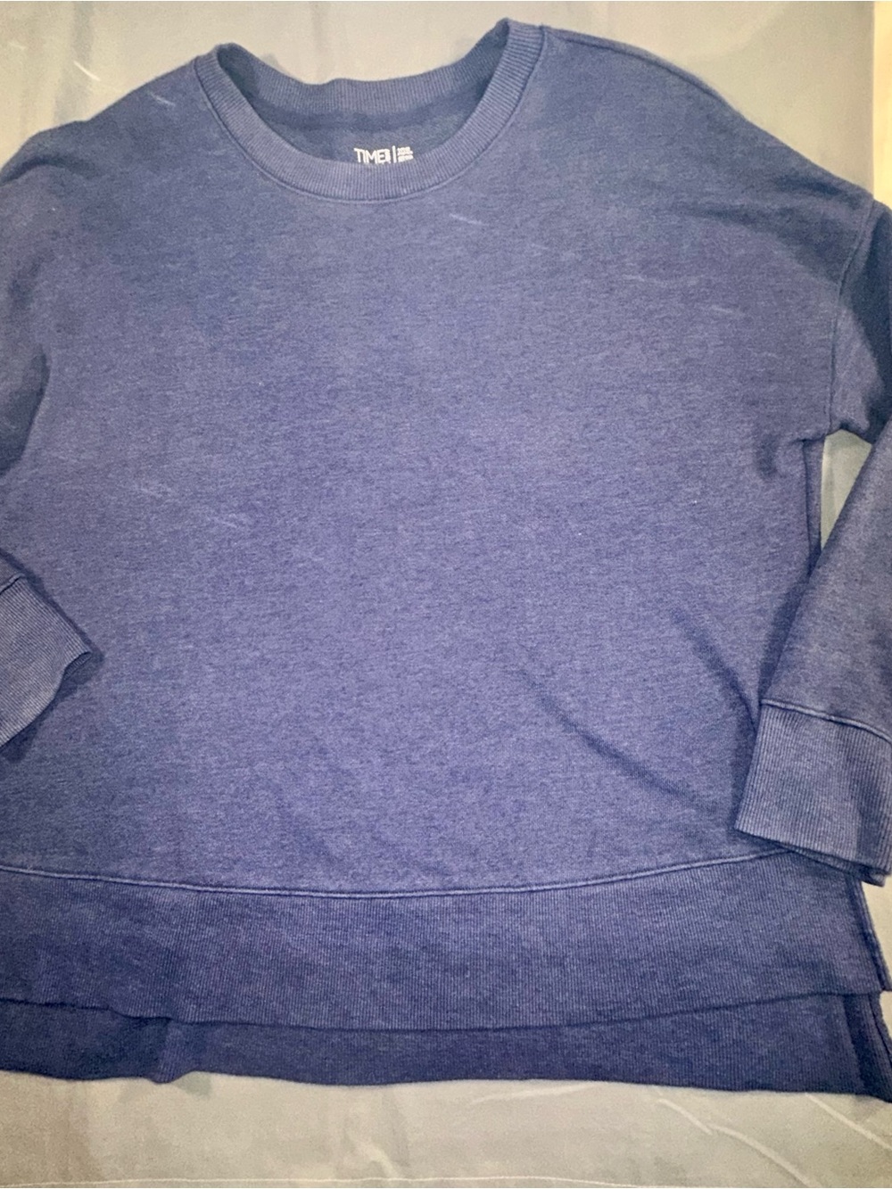 Time and Tru Men's Navy Heather Crewneck Sweater